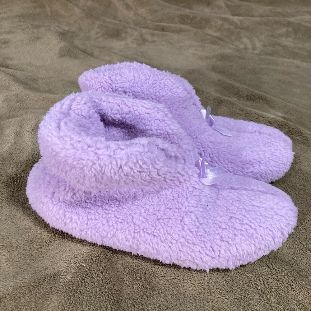 EUC Vintage Fleece Ankle Slippers Size L 8-9